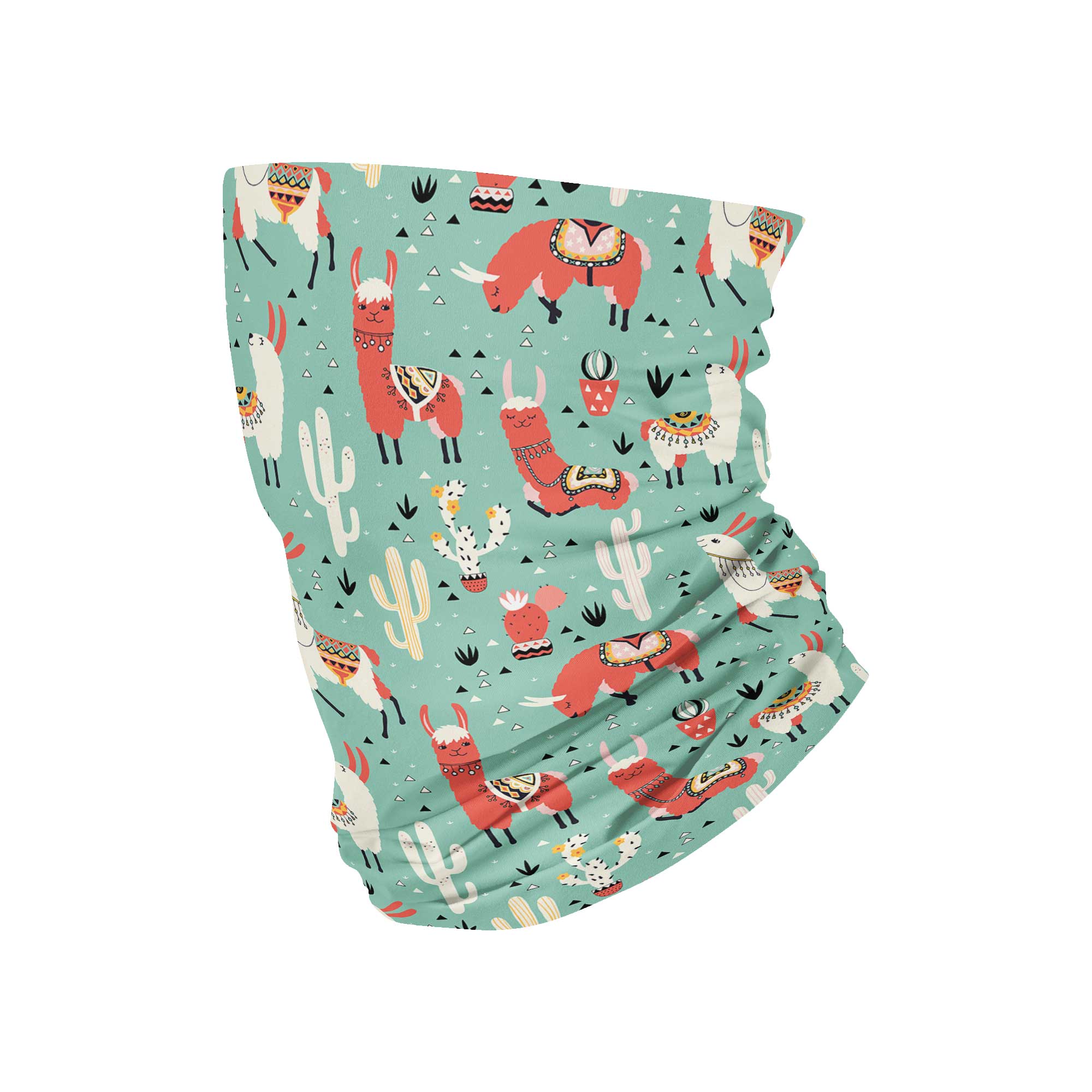 Teal Llama Neck Gaiter fits Kids, Youth and PetiteNeck Gaiter - My E Three