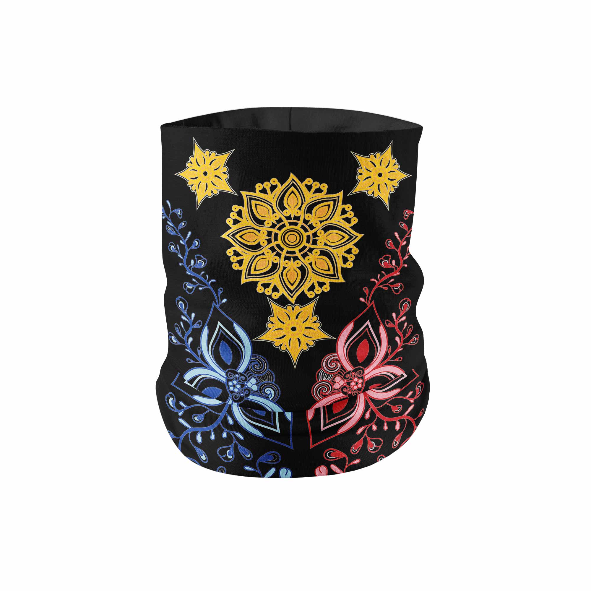 "La Pinay" Floral PI Black Neck GaiterNeck Gaiter - My E Three