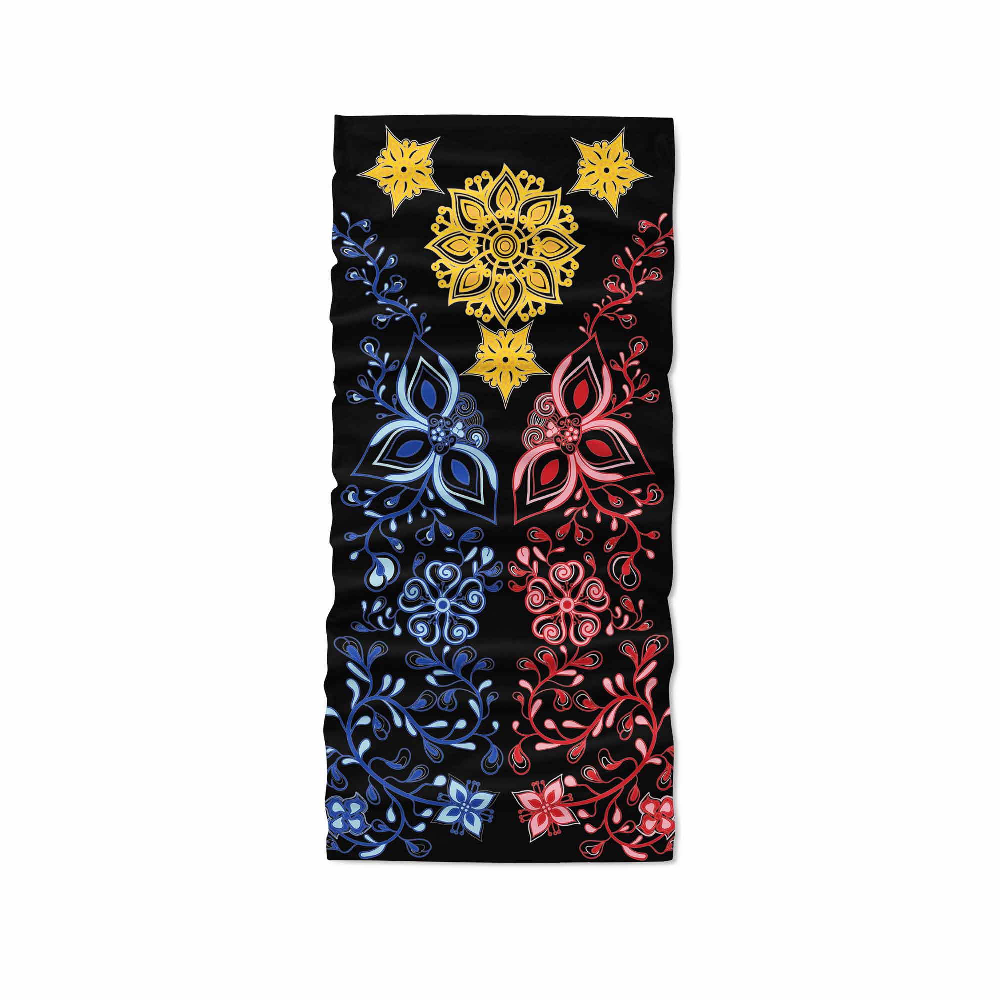 "La Pinay" Floral PI Black Neck GaiterNeck Gaiter - My E Three