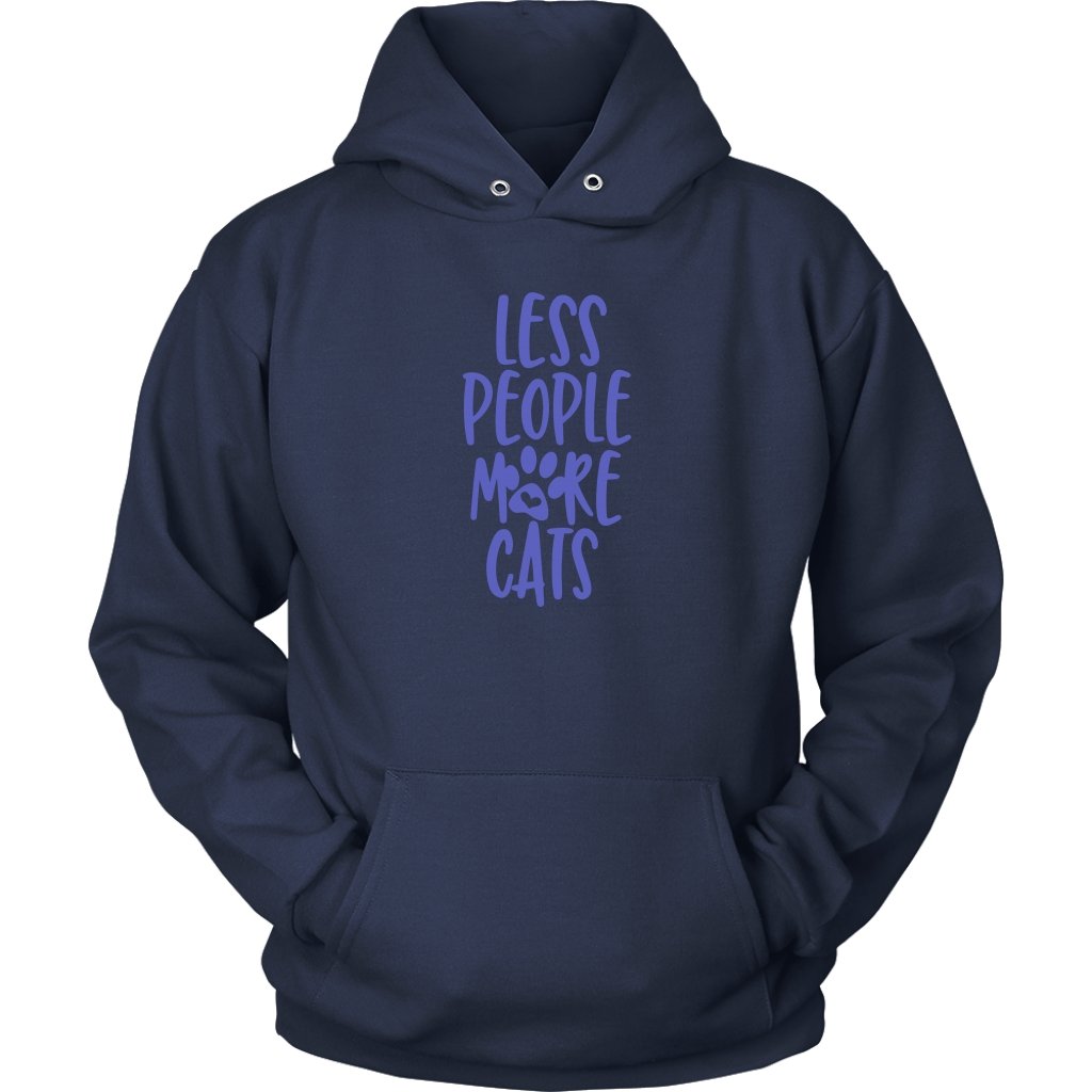 Less People More Cats Unisex HoodieT-shirt - My E Three