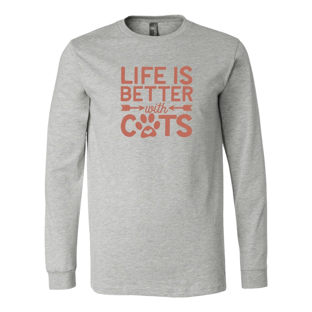 Life is Better With Cats Long Sleeve ShirtT-shirt - My E Three