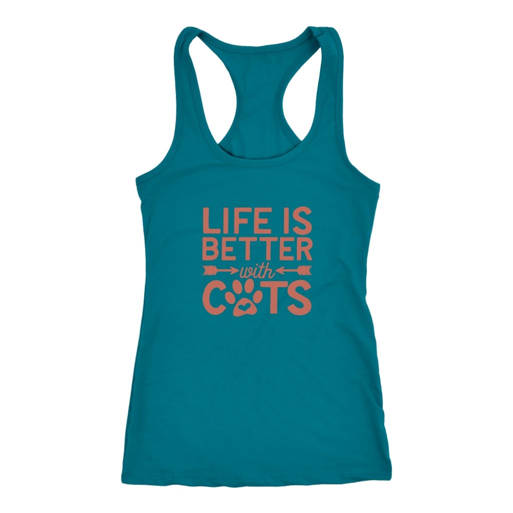 Life is Better With Cats Racerback TankT-shirt - My E Three