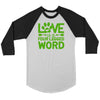 Love is four Leggend Word Unisex 3/4 RaglanT-shirt - My E Three