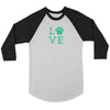 Love is Square Unisex 3/4 RaglanT-shirt - My E Three