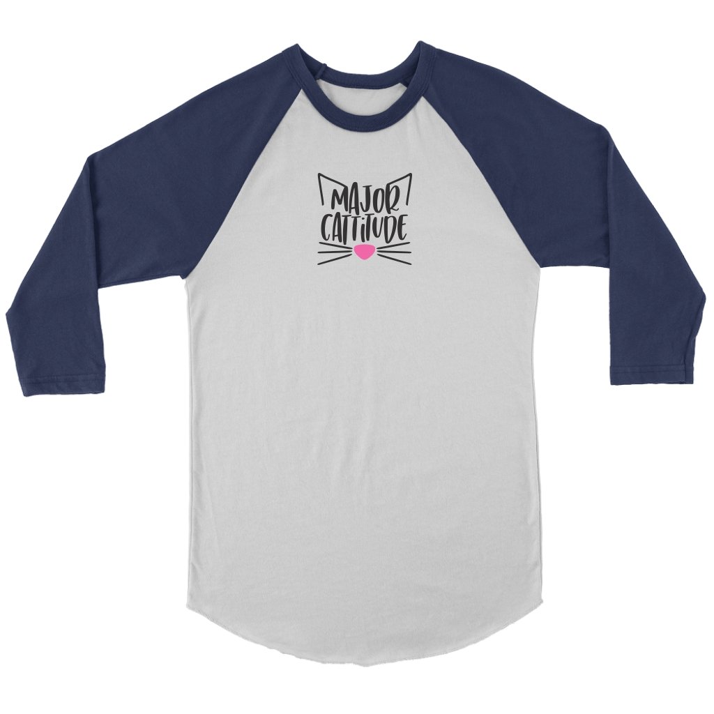 Major Cattitude Unisex 3/4 RaglanT-shirt - My E Three