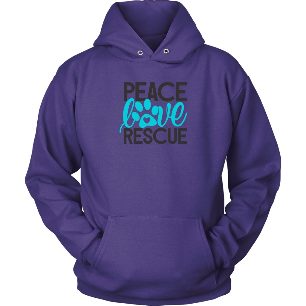 Peace Love Rescue Unisex HoodieT-shirt - My E Three