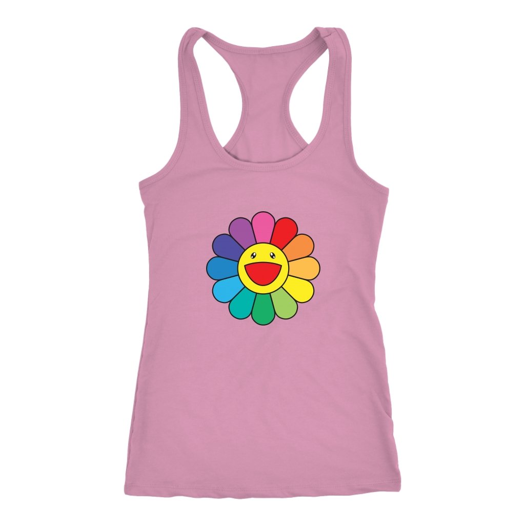 Pretty Flower Ranbow Racerback TankT-shirt - My E Three