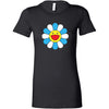 Pretty Flower White&Blue Womens ShirtT-shirt - My E Three