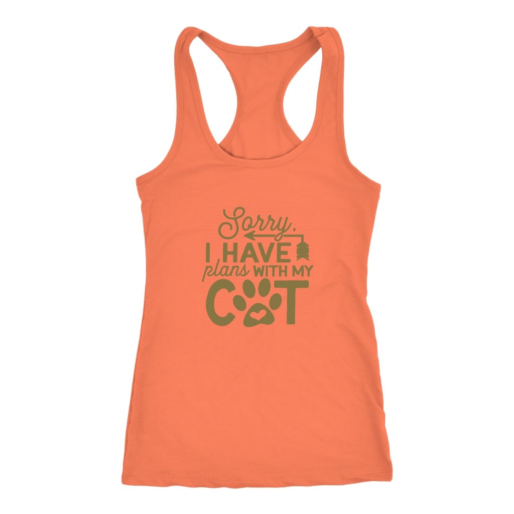 Sorry I Have Plants With My Cat Racerback TankT-shirt - My E Three
