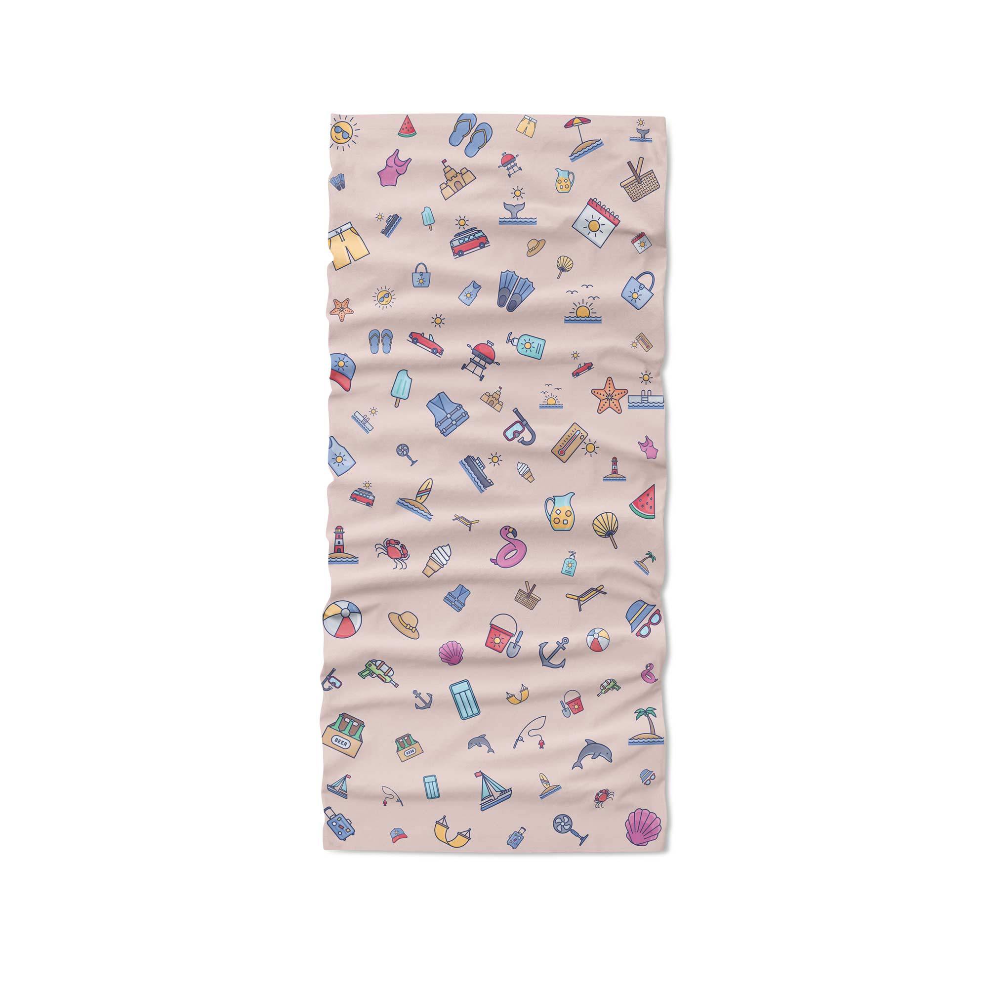 Summer Beach Neck Gaiter fits Kids, Youth and PetiteNeck Gaiter - My E Three