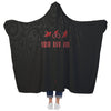 Traithlon Swim Bike Run Black with Red - Hooded BlanketHooded Blanket - My E Three