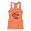 Wife Mother Cat Lover Racerback TankT-shirt - My E Three